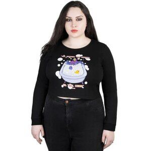 Killstar ✦ Skeletor Chillax Thermal Crop Top ✦ Licensed Graphic Tee 3XL NWT Goth